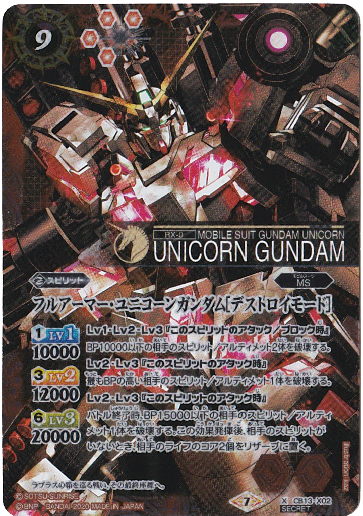 CB13-X02 SECRET Full Armor Unicorn Gundam [Destroy Mode]