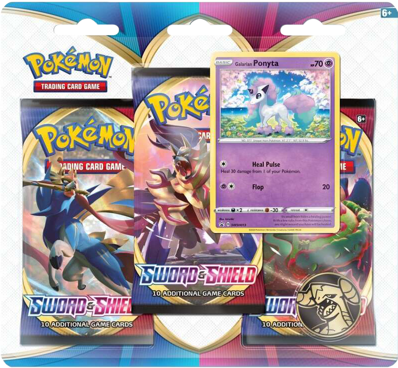 Pokémon TCG: Sword & Shield 3-Blister Set (Ponyta)